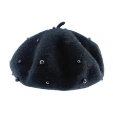 Load image into Gallery viewer, Modern Art Wool Baby Hat with Pearls Cat Candy Color Retro Baby Girl Cap Kids Beret Hats for Girls