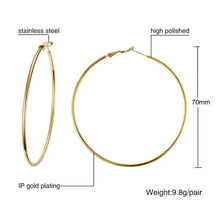 Load image into Gallery viewer, Meaeguet Stainless Steel Elegant Women's Exaggerated Big Circle Hoop Earrings Simple Loop Earring Jewelry Brinco