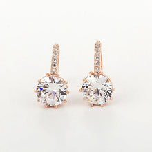 Load image into Gallery viewer, 2022 New Arrival Genuine Gold Women's Crystal Stud Earring Holder Ear Cuffs Earrings For Women Femme Pendientes Brinco Ouro Gift