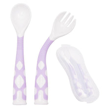 Load image into Gallery viewer, Baby Own Spoon and Fork Set With Travel Safe Case Toddler Babies Children Feeding Training Spoon Easy Grip Heat-Resistant Spoon