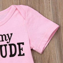 Load image into Gallery viewer, Newborn Baby Girls Cotton Romper Short Sleeve Print Letter Jumpsuit Clothes Outfit With Message For Girls