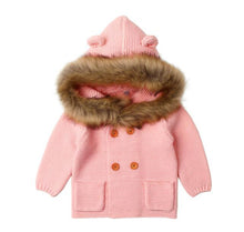 Load image into Gallery viewer, Winter Fashionable Sweaters For Baby Cardigans Autumn Hooded Newborn Knitted Jackets Cartoon Bear Children Long Sleeve Clothing