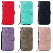 Load image into Gallery viewer, Lace Flower Leather Wallet Case For Xiaomi Redmi Note 11 10 Pro 7 6 8 8t Redmi 10c 10a A1 9t 7a 8a 9c 9a Case Mi A3 A2 Lite 9 Phone Case Premium Pu Leather Flip Cover With Card Holder Feature Protective Cover