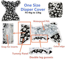 Load image into Gallery viewer, One Size Baby Cloth Diaper Cover Nappy Waterproof Double Gusset Design Adjustable Diapers For Babies