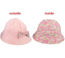 Load image into Gallery viewer, Modern Baby Girls Sun Hat Cotton Baby Hat Kids Child Cap Bowknot Flower Print Bucket Hat Double Sided