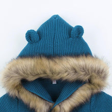 Load image into Gallery viewer, Modern Winter Warm Knit Cardigan Long Sleeve Hooded Sweaters for Newborn Infant Jacket And Coat Combination Clotes