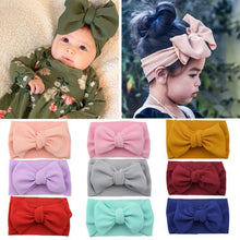 Load image into Gallery viewer, Fashion Trend Big Modern Baby Bow Accessories For Toddler Girls In Solid Bow Hairband Stretch Turban Knot Head Wrap Color for Kids