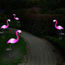Load image into Gallery viewer, 3PCS SET Flamingo LED Solar Modern Lamp For Garden And Yard With Base Station 3 Piece Set Decorative Lighting For Pathway Driveway Landscape