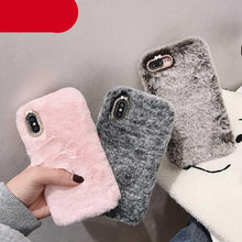 Load image into Gallery viewer, Fashion Lady Gift Case for iPhone 14 13 12 XS Max XR X 11 Pro Max SE Furry fluffy Warm Cover for iPhone 6 7 8 Plus Phone Case Fashion Fluffy Fur Protective Back Cover