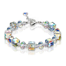 Load image into Gallery viewer, Fashion Summer Square Crystals Link Chain Stretch Charm Bracelets For Women Adjustable Party Jewelry Style