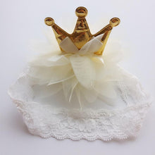 Load image into Gallery viewer, New Pink And Beige Crown Flowers Hairbands Girls Headbands Elastic Hair Band Kids Hair Accessories For Baby Girls