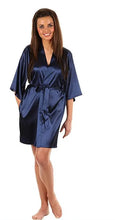 Load image into Gallery viewer, New Black Chinese Women's Faux Silk Robe Bath Gown Hot Sale Kimono Yukata Bathrobe Solid Color Sleepwear S M L XL XXL NB032