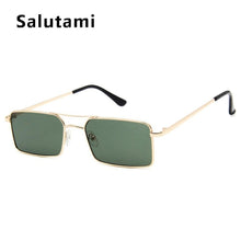 Load image into Gallery viewer, Luxury Famous Retro Modern Square Unisex Men and Women‘s Sunglasses With Alloy Metal Small Frame With Clear Double Bridge Men's Sunglasses