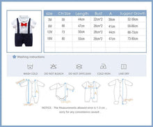 Load image into Gallery viewer, Modern Luxury New Born Baby Summer Gentleman Rompers for Baby Boys Cotton Jumpsuit 0-12M