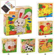 Load image into Gallery viewer, 1Set Nine Blocks Six-sided 3D Wooden Cube Puzzle Toys For Children Kids Educational Toys Funny Games