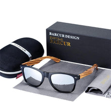 Load image into Gallery viewer, Luxury Natural Zebra Wood Sunglasses PolarizedWood Rectangle Mirror Lens Driving For Women and Men With UV400 Protection