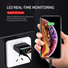 Load image into Gallery viewer, LED Display 3 Port USB Charger 3A Mobile Phone Fast Multi-port Charging Wall Chargers