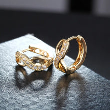 Load image into Gallery viewer, Small Hoop Earrings For Women Rose Gold Plated Earring AAA Zirconia Women's Jewelry Best Gifts Bijoux Jewelry E053