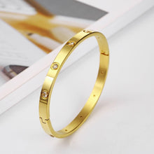 Load image into Gallery viewer, Rose Gold Women's Bracelets Crystal Bangles for Women Bohemian Stainless Steel Fashion Jewelry Love Valentines Day Gift
