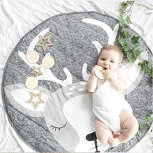 Load image into Gallery viewer, Play Mat Cartoon Animal Baby Mats Newborn Infant Crawling Cotton Round Floor Carpet Rugs Mat for Kids Room Nursery Decor