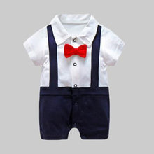Load image into Gallery viewer, Modern Luxury New Born Baby Summer Gentleman Rompers for Baby Boys Cotton Jumpsuit 0-12M