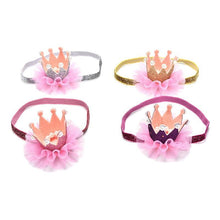 Load image into Gallery viewer, Luxury Modern Crown Headband Gold Princess Crown Photo Props For New Born Baby Girl Birthday