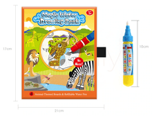 Load image into Gallery viewer, Modern Coloring Magic Water Drawing Book With Pen For Kids and Baby Educational Toy Animals Painting Writing Doodle Cloth Book Kids Drawing Board