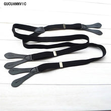 Load image into Gallery viewer, Fashion Men's Suspender 2cm Wide Black Men Suspenders Pants 6 Button Y Back Suspenders Women's Pants Wedding Braces Man