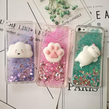 Load image into Gallery viewer, 3D Cat Case For Iphone 5s Se 7 7 Plus Case Liquid Quicksand Glitter Silicone Case For Iphone 8 8 Plus X 6 6s Cover Rubber Silicone Phone Case