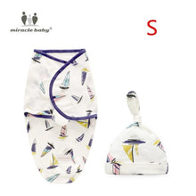 Load image into Gallery viewer, Baby Swaddle Blanket With Cap Swaddle Wrap Swaddling bag Baby Sleeping Bag