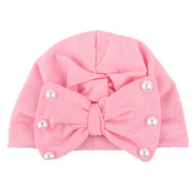 Load image into Gallery viewer, Modern Baby Hats Cute Rabbit Bow Knot with Pearls Baby Girl Hat with Pearls for Kids In Diamond Luxury Style