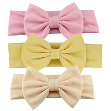 Load image into Gallery viewer, Cotton Elastic Newborn Baby Girls Solid Color Headband Bowknot Hair Band Children Infant Headband Bow for kids