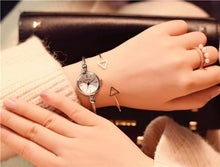 Load image into Gallery viewer, Small Gold Bangle Bracelet Luxury Watches Stainless Steel Retro Ladies Quartz Wristwatches Fashion Casual Women Dress Watch For Women and Girls