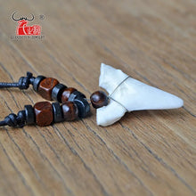 Load image into Gallery viewer, 1PC Hawaii Surfer Jewelry Handmade Imitation Shark Teeth Pendant New Zealand Maori Tribal bone Choker WoMen's Men's Necklace