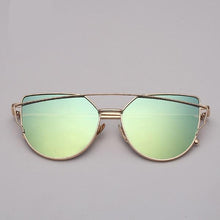 Load image into Gallery viewer, NEW Stevvex Designer Cat eye Sunglasses For Women and Ladies in Vintage Metal Reflective Glasse Mirror Retro Oculos De Sol Gafas Style With UV 400 Protection