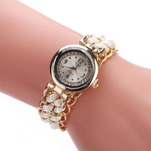 Load image into Gallery viewer, Women Handmade Bracelet Watches Rope Beads Knitting Adjustable Wristwatches Gift For Women and Lady and Girls