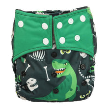Load image into Gallery viewer, Luxury Charcoal Bamboo Baby Cloth Diaper Nappy Washable Reusable Double Gusset Square Tabs Nappies for Baby and Kids