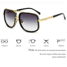 Load image into Gallery viewer, Luxury Modern Oversized Men and Woman Unisex Luxury Polarized Sunglasses Square Retro Oculos de sol Sunglasses With UV400 Prozection and Gradient Mirror Eyewear Glasses