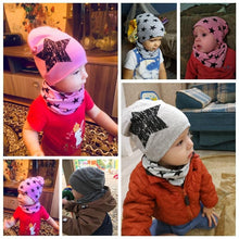 Load image into Gallery viewer, Modern Baby Boys & Girls Hat Scarf Set Beanie Boys Caps with Scarf for Kids In elegant Modern Design