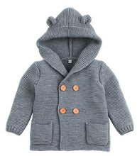 Load image into Gallery viewer, Winter Fashionable Sweaters For Baby Cardigans Autumn Hooded Newborn Knitted Jackets Cartoon Bear Children Long Sleeve Clothing