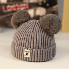 Load image into Gallery viewer, Modern Trend New Baby Beanies Hats Children Knitted Pompom Winter Autumn Cute Cap Warm Girl Hat With Two Balls