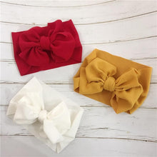 Load image into Gallery viewer, Modern retro Vintage Baby and Mom Textured Headwrap Pre-tied Turban Headband Bow Super Soft and Stretchy Hair Bows Kids Accessories for Girls and Moms