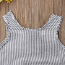 Load image into Gallery viewer, Modern Retro Summer Newborn Baby Girl / Boy Sleeveless Button Bodysuit Outfits Set Romper In elegant Deisgn