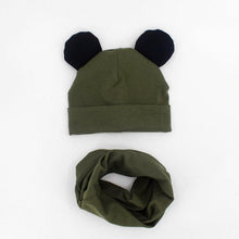 Load image into Gallery viewer, Baby Hat Cotton Ear Cap For Boys And Girls Winter Hat Scarf Set Children Boys Cap Scarf