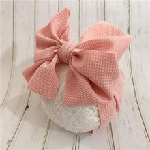 Load image into Gallery viewer, Modern Luxury Adjustable Big Bow Headwrap Baby Headband Top Knot Headbands, Over Sized Bow Hair Turban Newborn Head Band for Girls