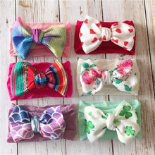 Load image into Gallery viewer, Infant Nylon Print Fabric Headband Baby Girl Headbands for Girls Bows Baby Turban Headwrap Newborn Hairband For Girls