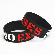 Load image into Gallery viewer, Silicone Wristband Black Motivation No Excuses Modern Wide Sports Activities Rubber Bracelets & Bangles For Man and Women