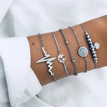 Load image into Gallery viewer, Luxury Modern Gold Crystal Circle Arrow Bracelets Set for Women In Bohemian Pink Opal Adjustable Charm Bracelet Jewelry Style for Women and Ladies