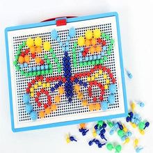 Load image into Gallery viewer, 296 Pieces/Set Box-packed Grain Mushroom Nail Beads Intelligent 3D Puzzle Games Board for Children Kids Educational Toys