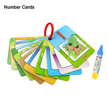 Load image into Gallery viewer, New Magic Doodle Card Water Drawing Card Kids Learn Number/Color/Shape in English 8/10 Pcs with 1 Pcs Water Pen Coloring Toy